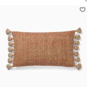 New West Elm Two-Tone Chunky Linen Tassels pillow cover